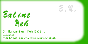 balint meh business card